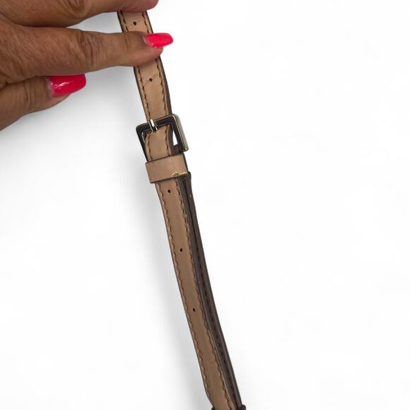 Guess Logo Print Brown Charm Crossbody Purse Vegan Coquette Bling Tan AOP Retro - Picture 12 of 12